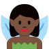 🧚🏿‍♀️ woman fairy: dark skin tone display on Twitter